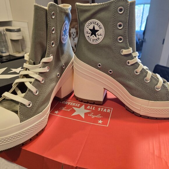 Chuck Taylor 70 De Luxe Heel High Top Shoes A11899C Women's Size 9 Olive Green - Picture 4 of 13